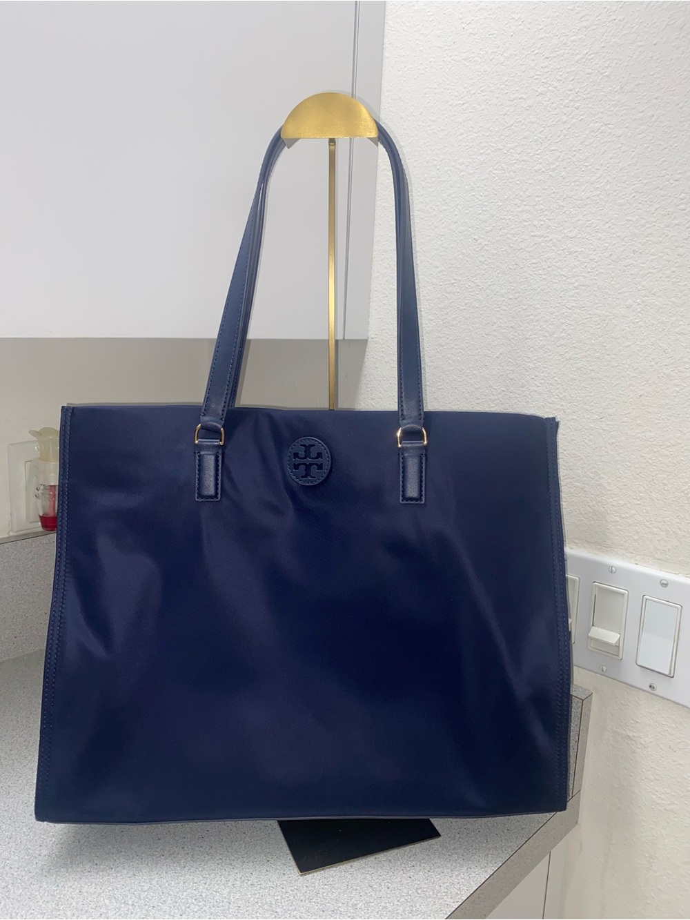 Tory Burch Ella Nylon Tote Tory Navy 136144 NWT
